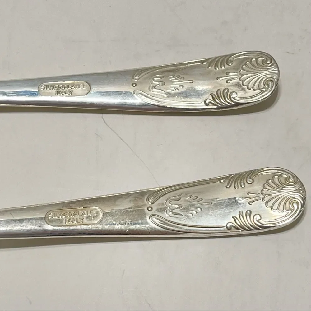 Vintage Silver Plate Salad Serving Utensils Set 9